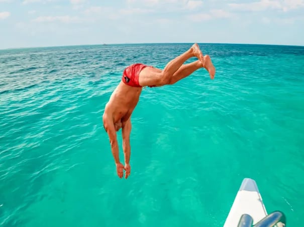 Chapuzon en Playa Norte, Isla Mujeres