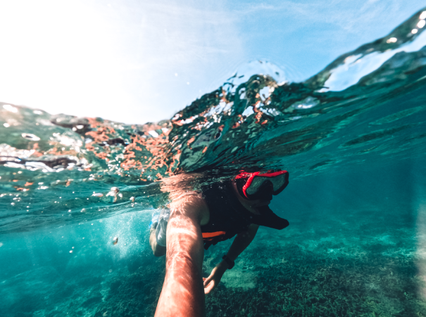 Tourist Snorkeling in Cancún